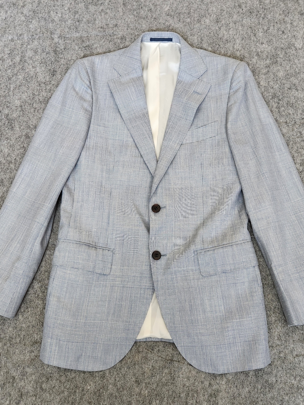 Suitsupply Lazio Vitale Barberis Wool Silk Linen Blazer Jacket Men's 46R Blue - Picture 2 of 12